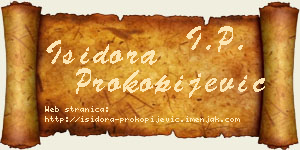 Isidora Prokopijević vizit kartica